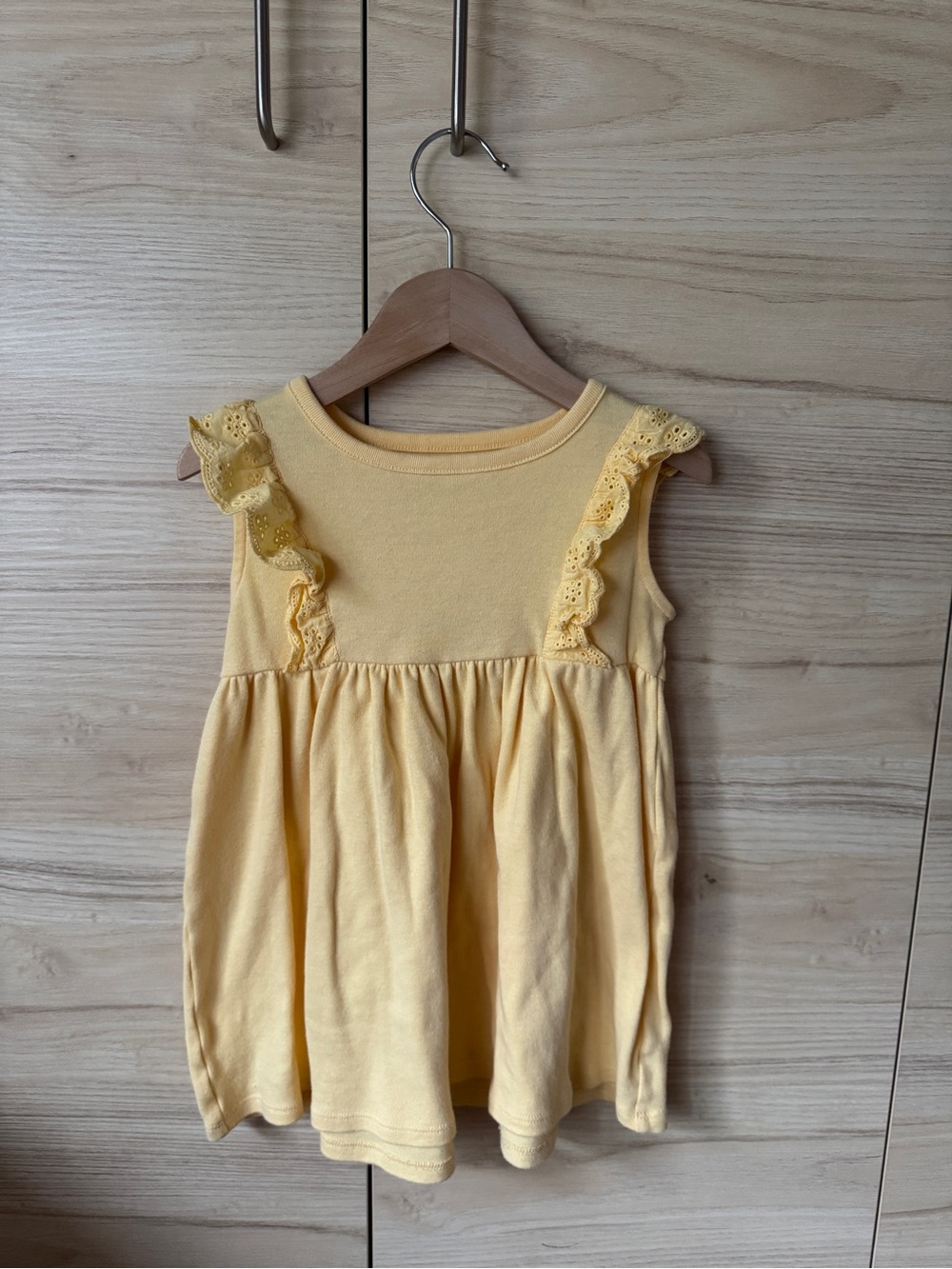 First Impressions Pale Yellow Ruffle Tank Top